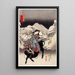 Vue de Kanbara - Utagawa Kunisada Toyokuni III — inramlat konstverk på väggen