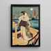Vit - Utagawa Kunisada Toyokuni III — inramlat konstverk på väggen