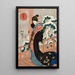 Skönhet under snön på en veranda - Utagawa Kuniyoshi — inramlat konstverk på väggen