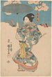 kvinna med grön paraply - Utagawa Kuniyoshi — vy av konstverket