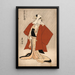 kabuki-skådespelaren Iwai Hanshiro V som geiko Kashiku - Utagawa Toyokuni I — inramlat konstverk på väggen
