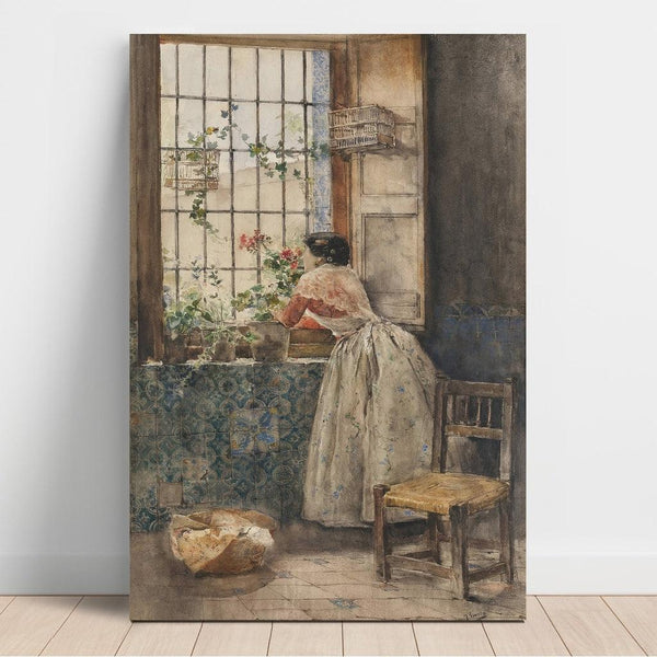 Reproduktion av målningen Valencienne à la grille - Joaquín Sorolla