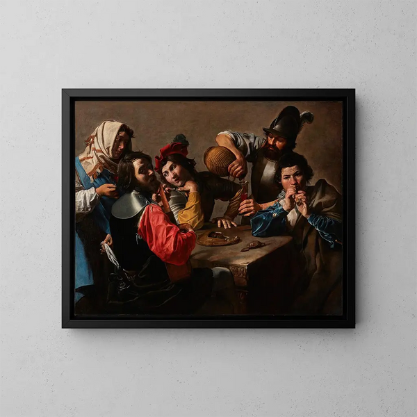 Le Concert - Valentin de Boulogne — inramlat konstverk på väggen