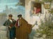 La cour de Pelando la pava - Valeriano Domínguez Bécquer — vy av konstverket