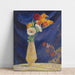 Reproduktion av målningen av anemonvas på blå bakgrund - Henri Lebasque