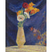 Reproduktion av målningen av anemonvas på blå bakgrund - Henri Lebasque