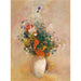 Reproduktion av målningen Vas av blommor (rosa bakgrund) - Odilon Redon