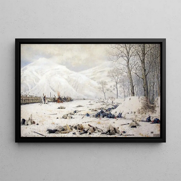 slagfältet vid Shipka - Vasily Vereshchagin — inramlat konstverk på väggen