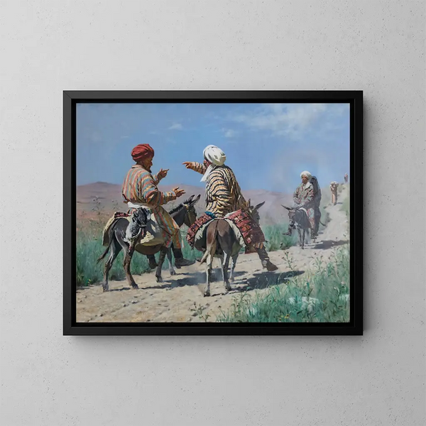 Mollahs som går till bazaren - Vasily Vereshchagin — inramlat konstverk på väggen