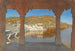 Rajnagar marmorbäcken dekorerad med reliefer på en sjö i Udaipur - Vasily Vereshchagin — vy av konstverket
