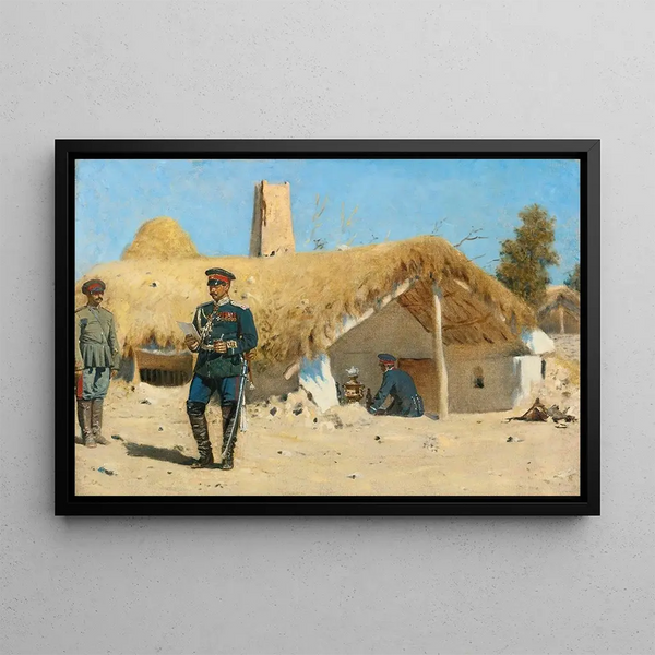 L'Adjudant - Vasily Vereshchagin — inramlat konstverk på väggen