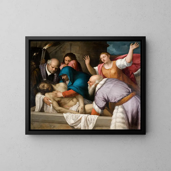 L'Enterrement du Christ - Ecole vénitienne — inramlat konstverk på väggen