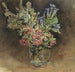 glas med alplandskap och blommor - Rudolf von Alt — vy av konstverket