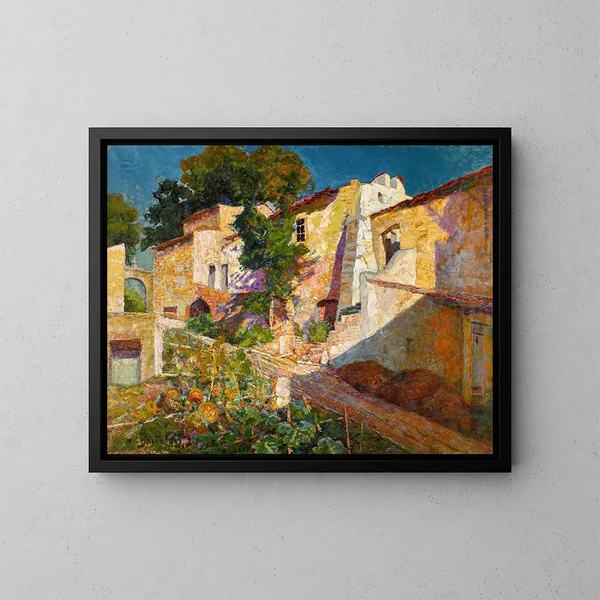 byn i Provence - Victor Charreton — inramlat konstverk på väggen