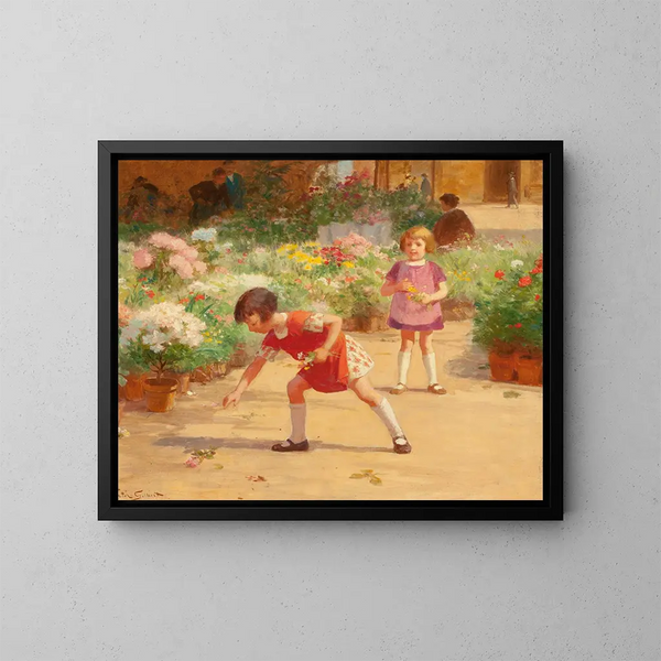 blomsterarrangemang - Victor Gabriel Gilbert — inramlat konstverk på väggen