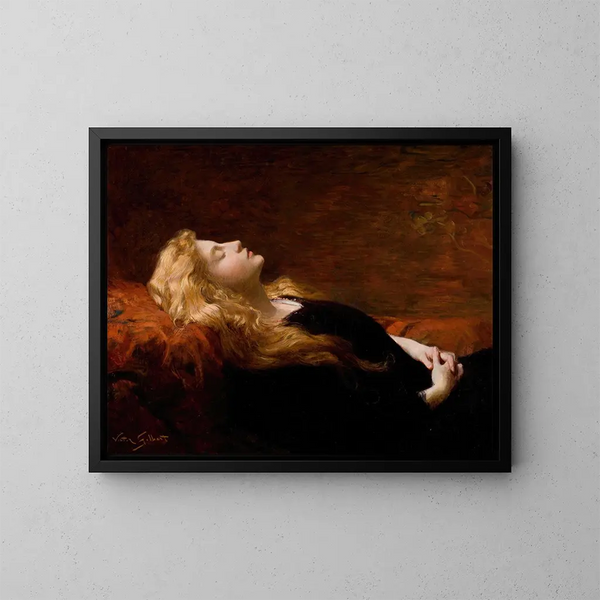 Le Repos - Victor Gabriel Gilbert — inramlat konstverk på väggen