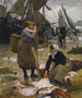 L'arrivée des bateaux de pêche - Victor Gabriel Gilbert — vy av konstverket