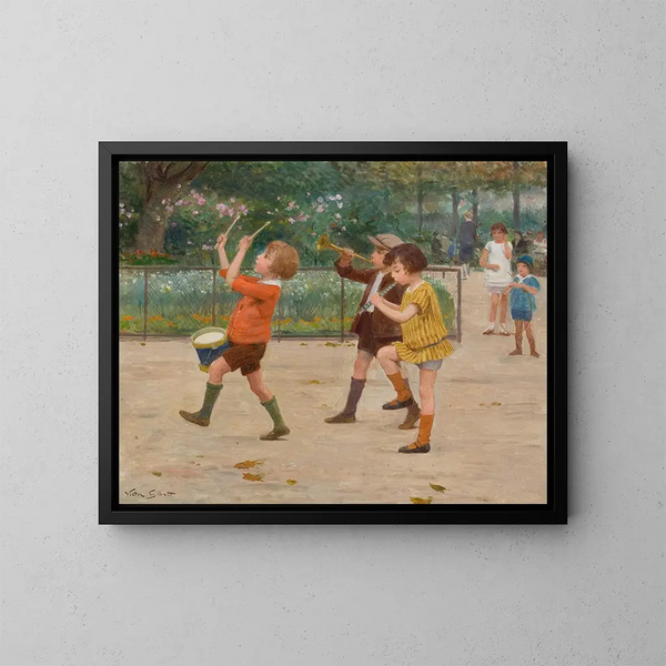 La bande des enfants - Victor Gabriel Gilbert — inramlat konstverk på väggen