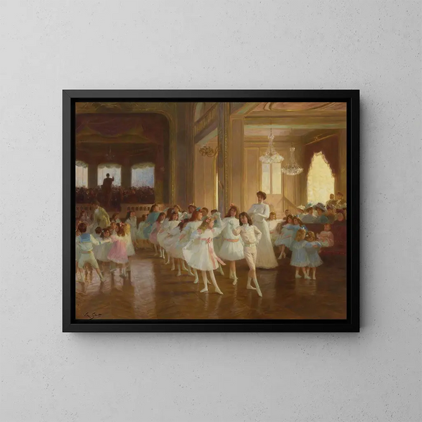 Le récital de danse des enfants au casino de Dieppe - Victor Gabriel Gilbert — inramlat konstverk på väggen