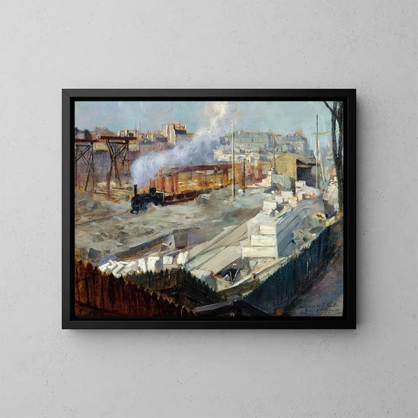 Les travaux de la nouvelle gare d'Orléans - Victor Marec — inramlat konstverk på väggen