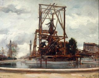 Victor Marec - Mise en place du monument du Triomphe de la Rpublique de Jules Dalou place de la Nation.webp