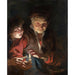 Reproduktion av målningen av äldre kvinna och pojke med ljus - Peter Paul Rubens
