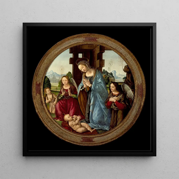 Vierge adorant l'Enfant Jésus avec Saint Jean-Baptiste et deux anges - Tommaso