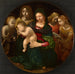 Reproduktion av målningen Vierge- och barnmålning med den unge Sankt Johannes Döparen, Sankt Cäcilia och änglar - Piero di Cosimo