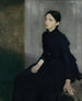 Portrait av en ung kvinna: Konsttryck av konstnärens syster Anna Hammershøi - Vilhelm Hammershøi — vy av konstverket