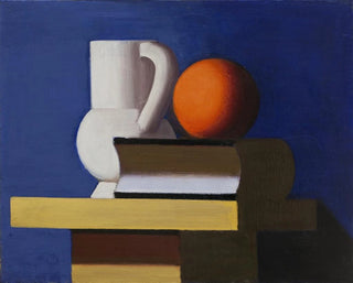 Vilhelm Lundstrm - Still Life with White Jar Orange and Book.webp