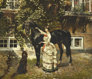Dame à cheval - Vilhelm Tilly — vy av konstverket