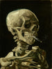 Tête de squelette avec une cigarette allumée - Vincent van Gogh — vy av konstverket