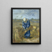bondgårdsscen med knutna sädesslag - Vincent van Gogh — inramlat konstverk på väggen