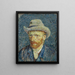 Självporträtt med grå filt-hatt - Vincent van Gogh — inramlat konstverk på väggen