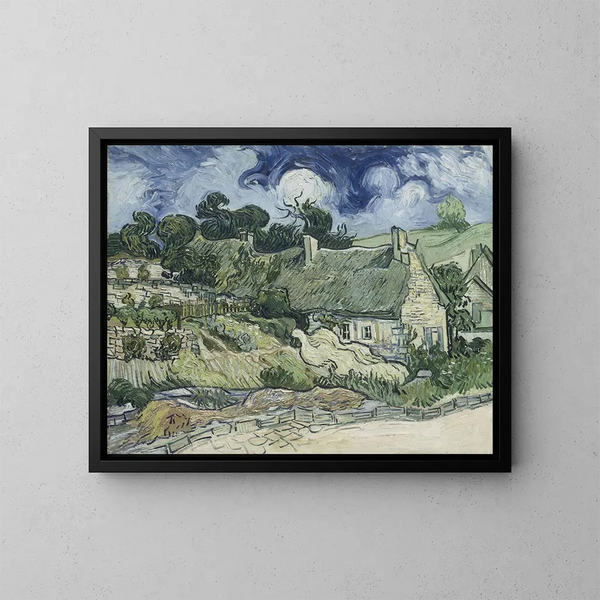 Chaumières à Cordeville - Vincent van Gogh — inramlat konstverk på väggen