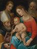 La Vierge à l'Enfant avec les saints Augustin, Jean l'Évangéliste et Joseph - Vincenzo Rustici — vy av konstverket