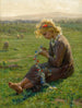 flicka med blomsterkrans - Virginie Demont - Breton — vy av konstverket