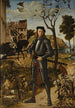 ung riddare i ett landskap - Vittore Carpaccio — vy av konstverket
