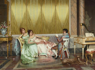 La lecture de poésie - Vittorio Reggianini — vy av konstverket