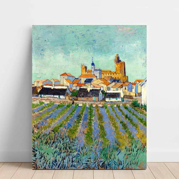 Vue des Saintes-Maries-de-la-Mer - Vincent Van Gogh | Reproduction Tableau Décoration murale affiche copie