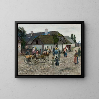 Rue à Siennica - Władysław Podkowiński — inramlat konstverk på väggen