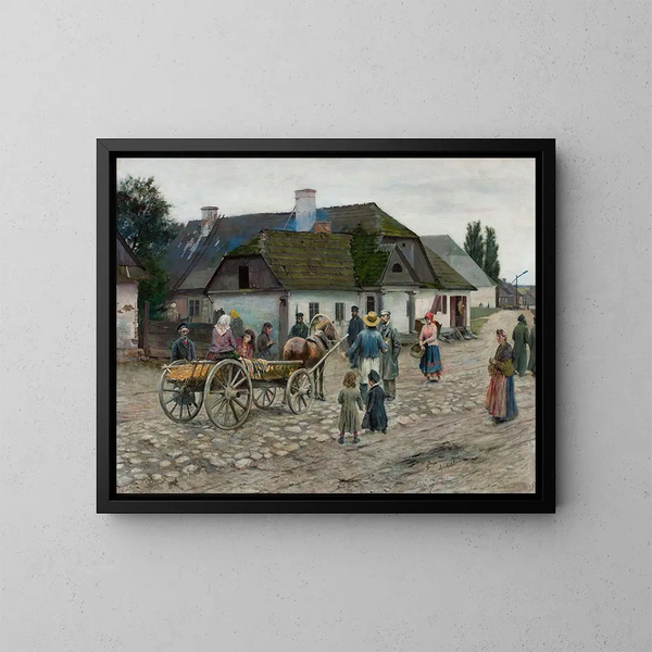 Rue à Siennica - Władysław Podkowiński — inramlat konstverk på väggen