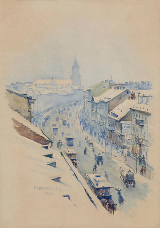 Wadysaw Podkowiski - Widok na Nowy wiat w Warszawie zim.webp