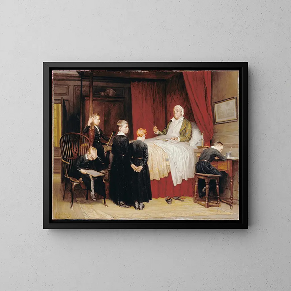 Leçons d'autrefois vid Dulwich College - Walter Charles Horsley — inramlat konstverk på väggen