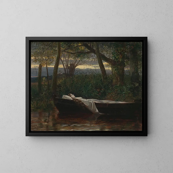 La Dame de Shalott - Walter Crane — inramlat konstverk på väggen