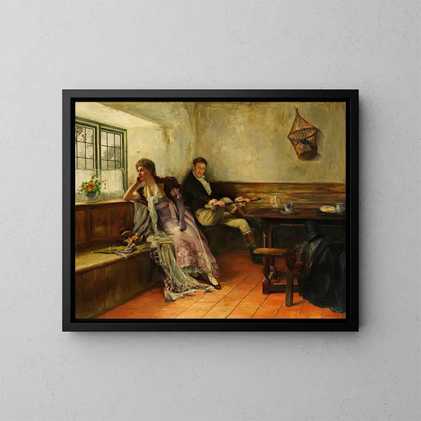 Le voyage de noces interrompu - Walter Firle — inramlat konstverk på väggen