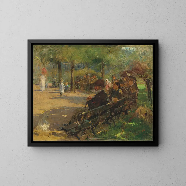 i parken St Stephen's Green - Walter Frederick Osborne — inramlat konstverk på väggen