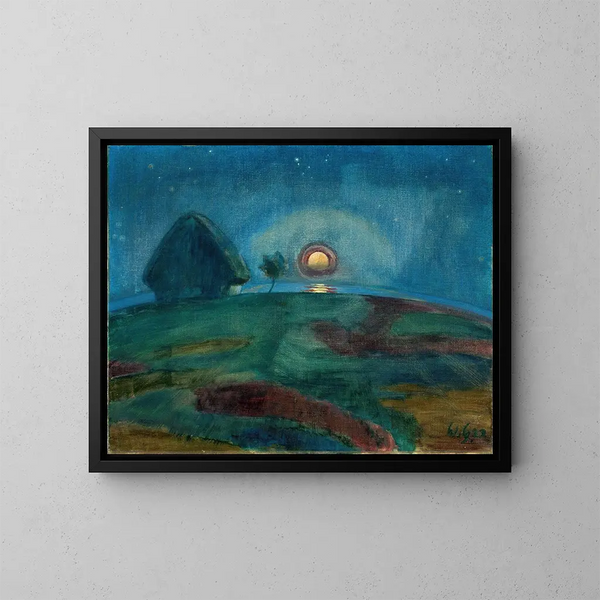 Lever de lune sur Hiddensoe - Walter Gramatt — inramlat konstverk på väggen