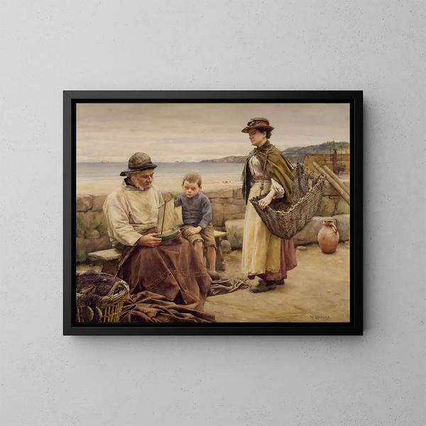 Expertutlåtande - Walter Langley — inramlat konstverk på väggen