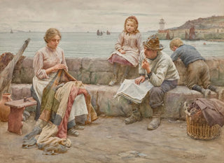 Walter Langley - In a Cornish Fishing Village.webp